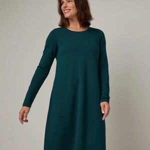 Wool& Eliza Swing Dress in pine - XS Long